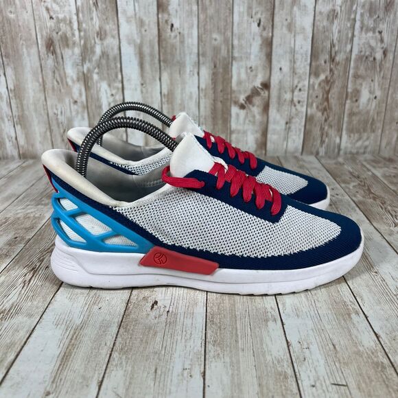 Kizik Shoes - Kizik Athletic Sneakers Mesh Breathable Red Blue White Shoes Men 6 Women 7.5‎